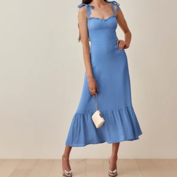 Reformation Nikita Dress in Azure - Picture 1 of 11